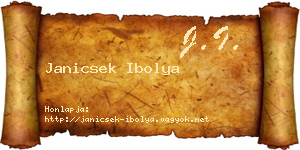 Janicsek Ibolya névjegykártya